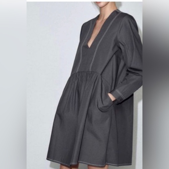 Zara Dresses & Skirts - Zara The Dory dress, long sleeves 100% cotton size M, NWT